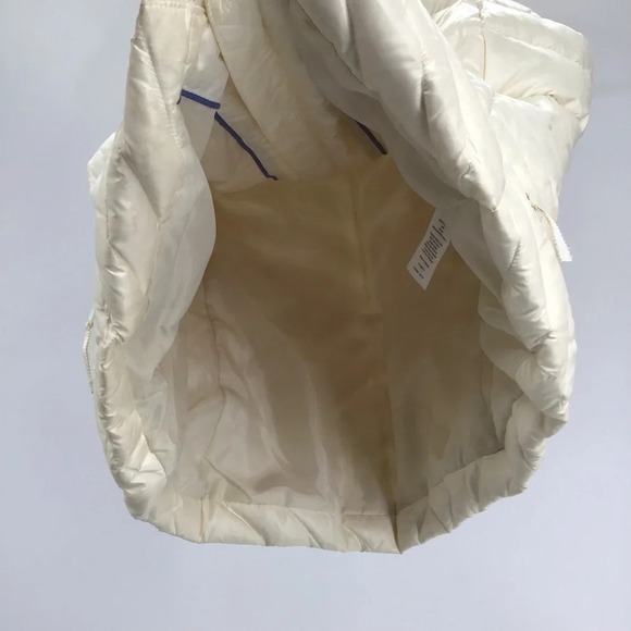Talbot’s Women’s Chevron Style Puffer Vest Warm Down Fill Creme’ Color Size M - Picture 7 of 9